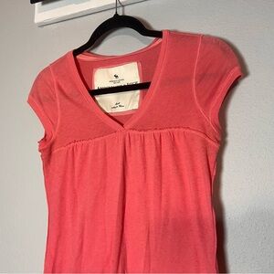 Vintage Abercrombie & Fitch Y2K Baby Doll Short Sleeve Shirt Size Small Pink